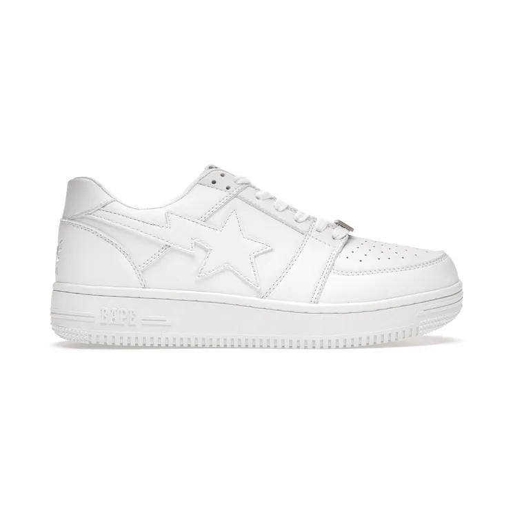 A Bathing Ape Bapesta Low White Leather (2020) (1G80191007 WHT)