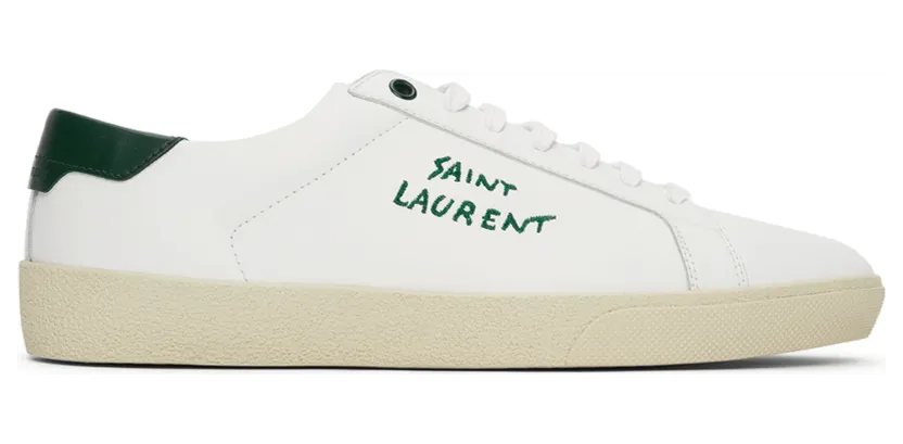 Saint Laurent White Court Classic SL/06 Embroidered Sneakers (61068500NI0)