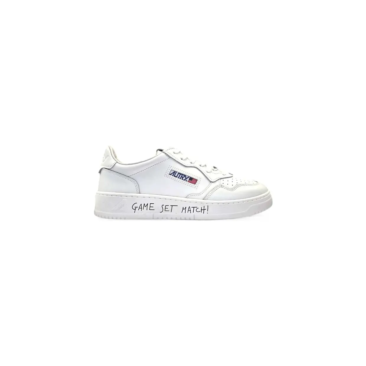 Autry Medalist Slogan-print Leather “White” (AULM ML08)