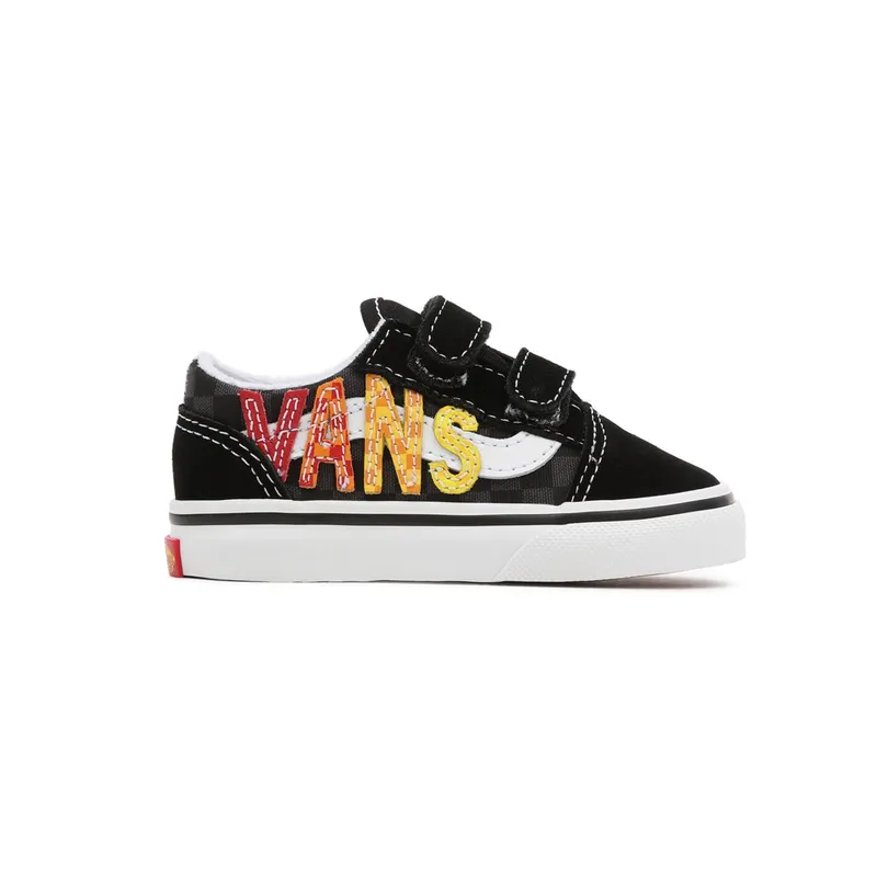 VANS Flame Logo Repeat Old Skool Velcro Peuterschoenen Black (VN000D3YABX)