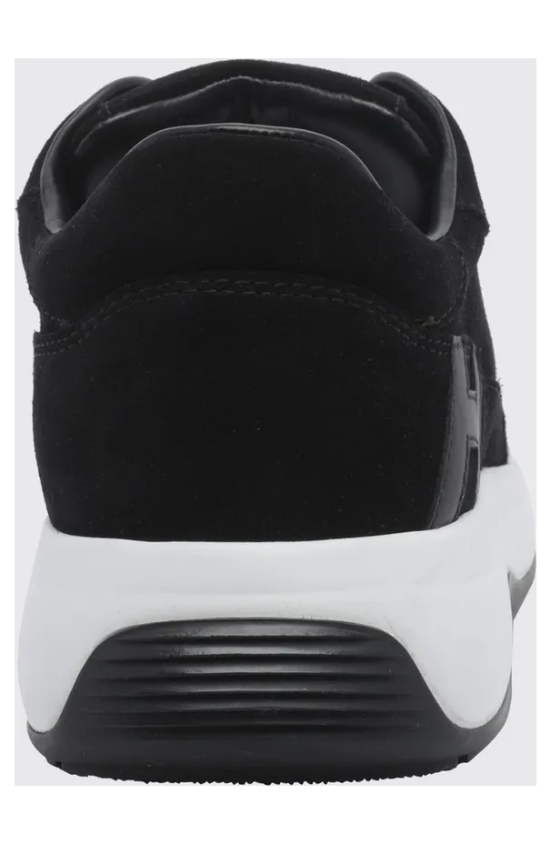 Hogan Hi-Light Suede Calfskin Leather Sneakers with Tone-on-Tone H Logo Black (HXM7190GH50VGGB999) (3)