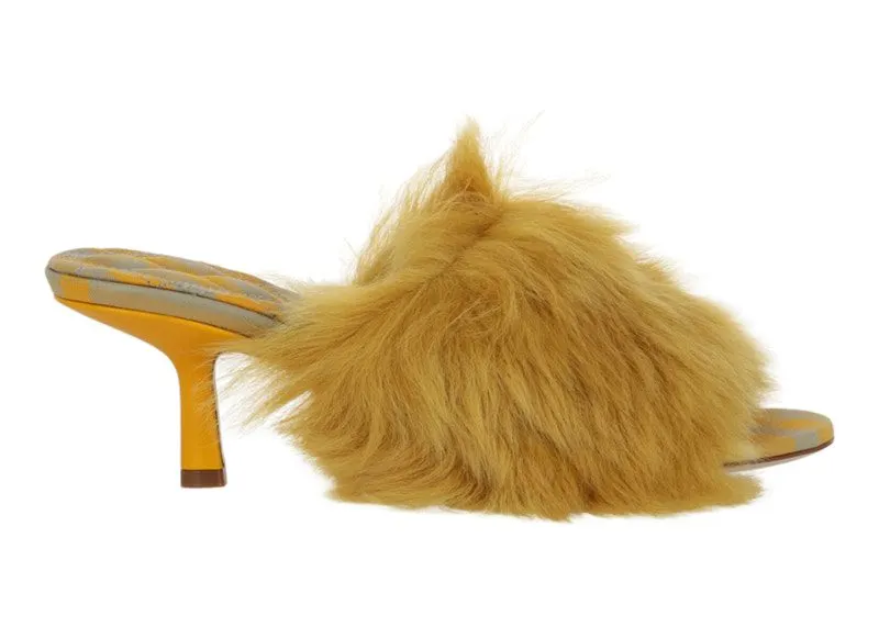 Burberry Jackie Shearling Mules Yellow (8077374)