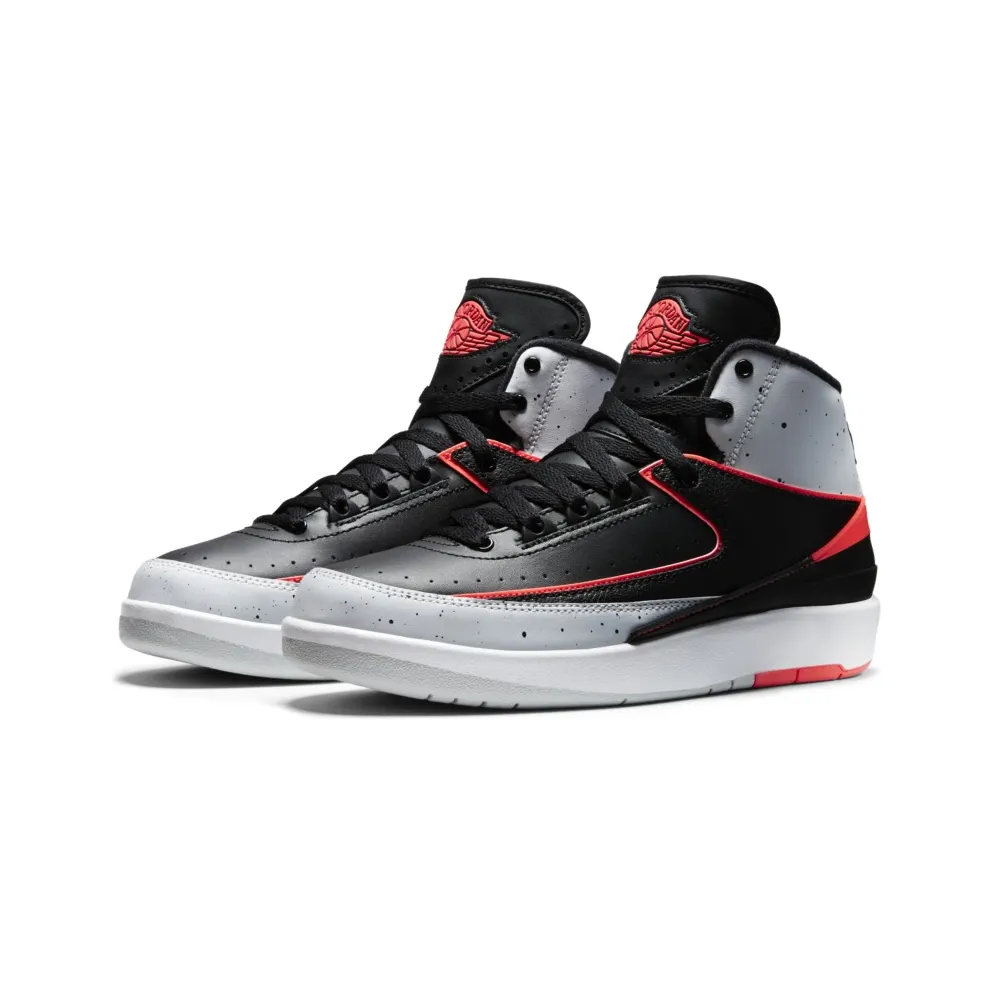 Jordan 2 Retro Infrared 23 (GS) Black/Infrared 23-Pure Platinum-White (395718-023)
