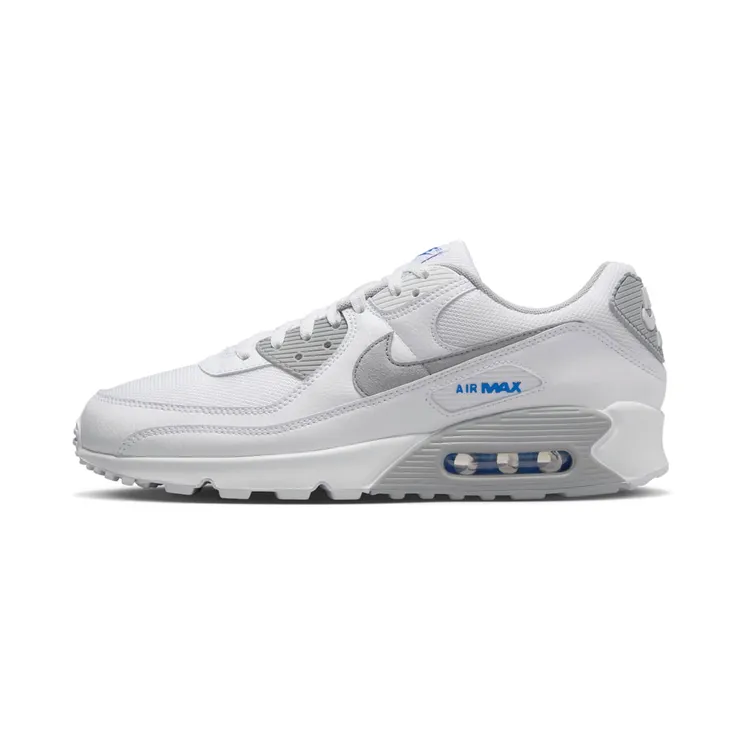 Nike Air Max 90 “White / Racer Blue / Black / Light Smoke Grey” (HM0705-100)