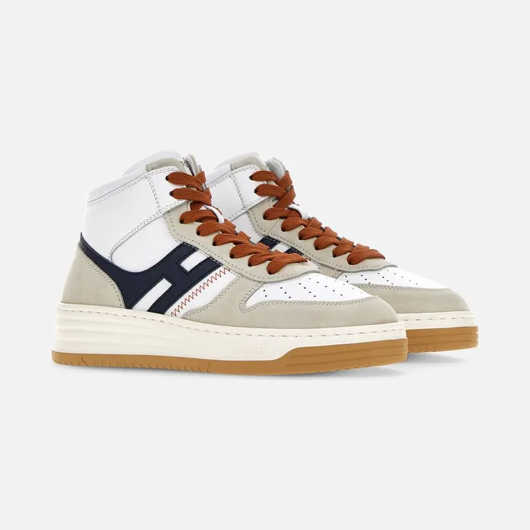 Sneakers Hogan H630 High Top White Grey Blue (HXW6300EU40ODZ736M)