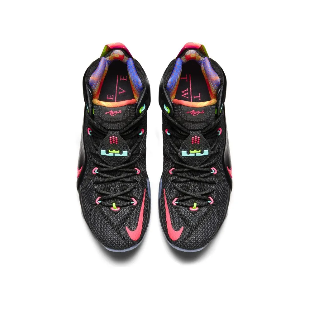 Nike LeBron 12 Data Black/Bright Mango-Hyper Punch-Volt (684593-068)