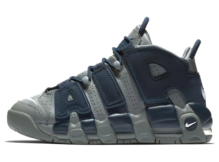 Nike Air More Uptempo’Georgetown Hoyas’ GS Cool Grey/White-Midnight Navy (415082-009)