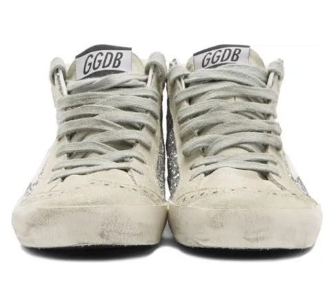 Golden Goose Silver Glitter Mid Star Sneakers (G35WS634.T4) (2)