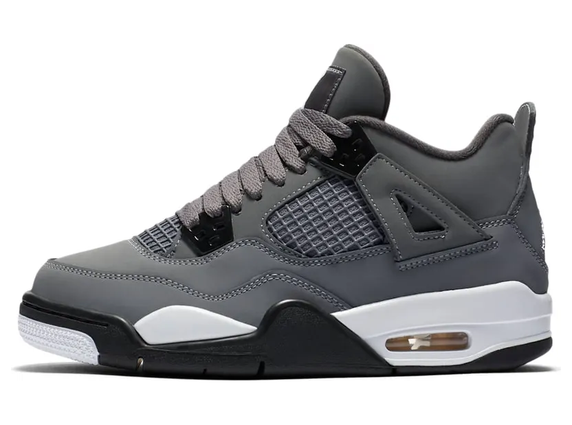 Air Jordan 4 Retro GS “Cool Grey / Dark Charcoal / Varsity Maize / Chrome” (408452-007)