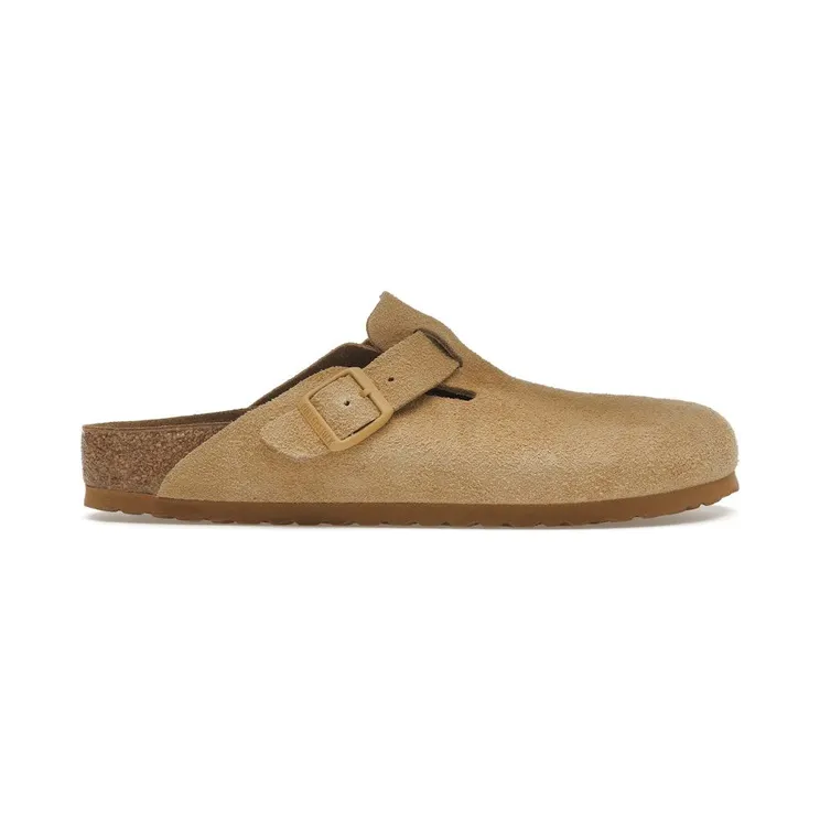 Birkenstock Boston Suede Latte Cream (Cream Outsole) (1027732)