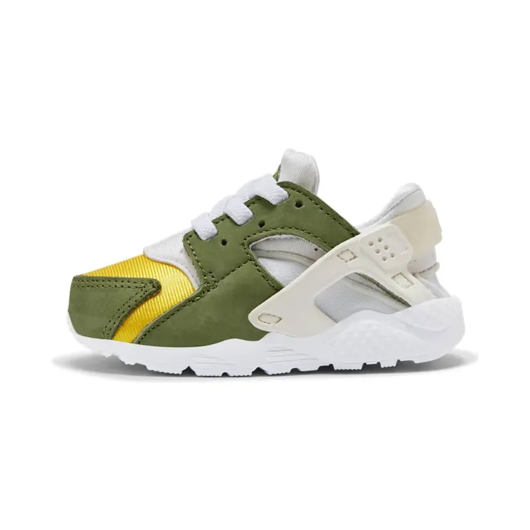 Nike Air Huarache Stussy Dark Olive (2021) “Dark Olive / White / Pale Ivory / Varsity Maize” (DH3323-300)
