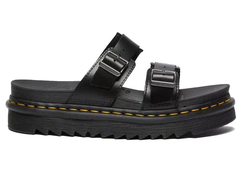 Dr. Martens Myles Brando Leather Buckle Slide Sandal Black (23523001)