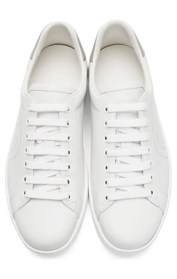 Gucci White & Grey Interlocking G New Ace Sneakers (599147 AYO70) (5)