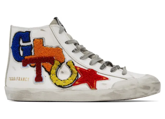 Golden Goose White Texas Patch Francy Sneakers (G36MS591.C67)