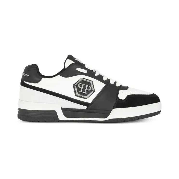 Philipp Plein P-Force 78 leren met logoplakkaat “White” (LAESUSC0979PLE022N)