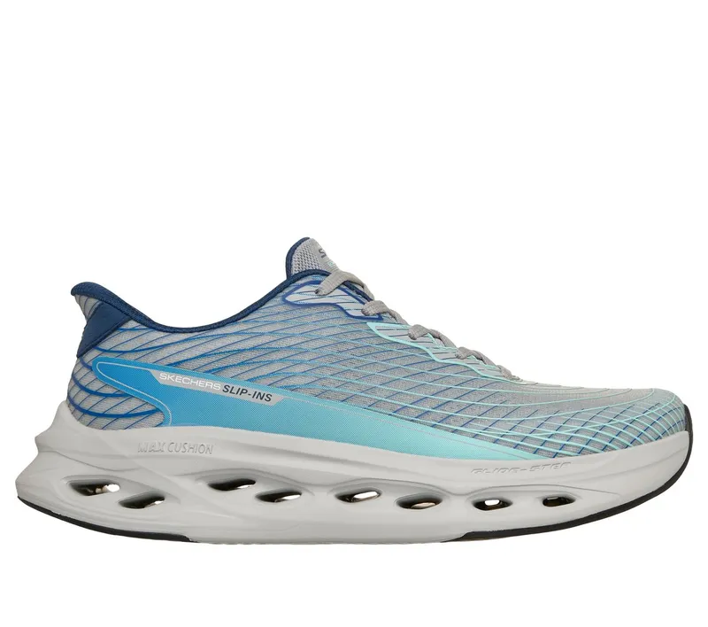 Skechers Slip-ins: Max Cushioning Glide-Step “Sapphire Sneaker Grey / Blue” (220425GYBL)