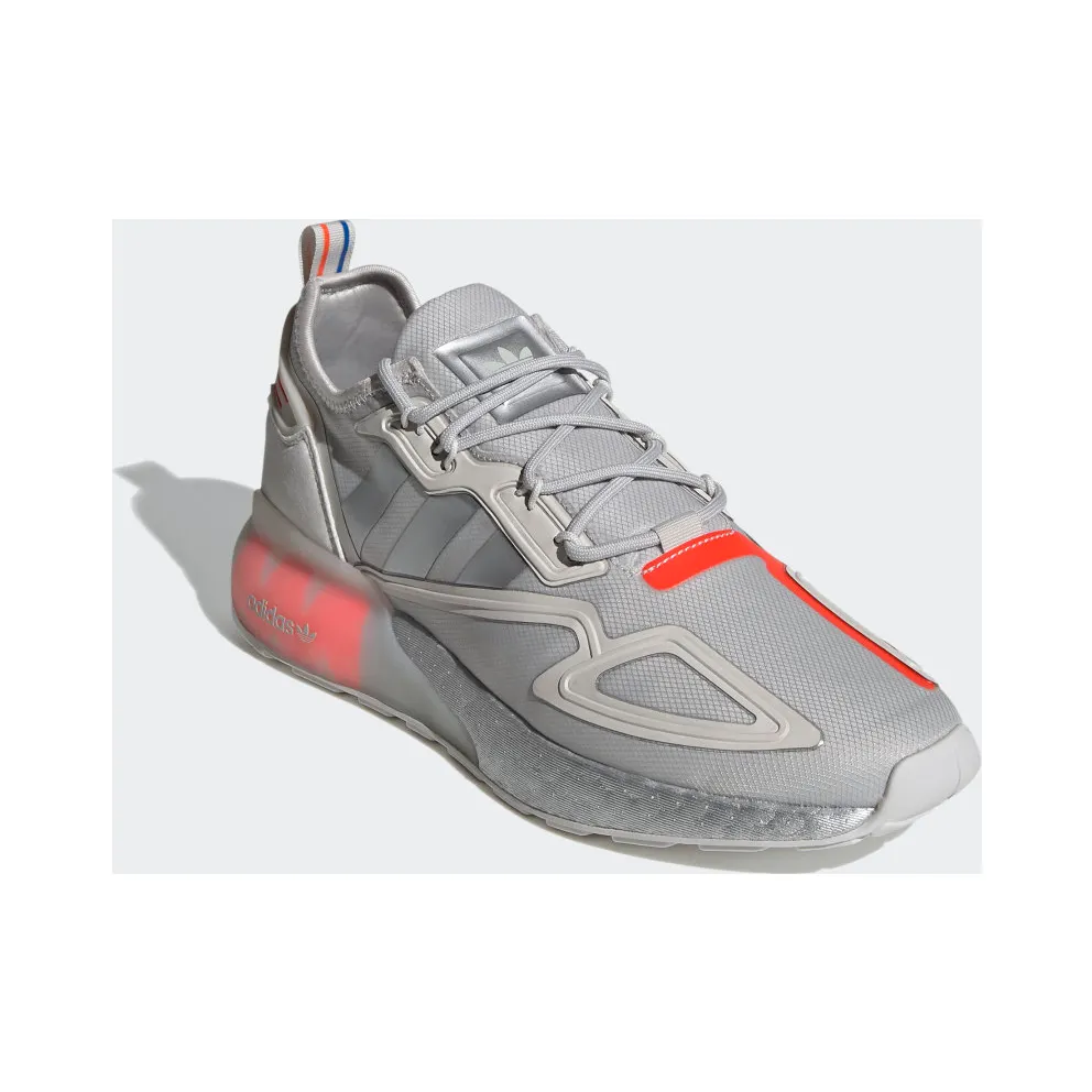 adidas ZX 2K Boost Grey One Solar Red Grey One/Silver Metallic/Solar Red (FX7028)