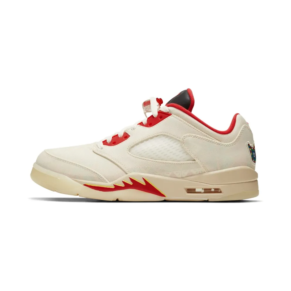 Jordan 5 Retro Low Chinese New Year (2021) Sail/Chile Red-Opti Yellow-Pearl White (DD2240-100)