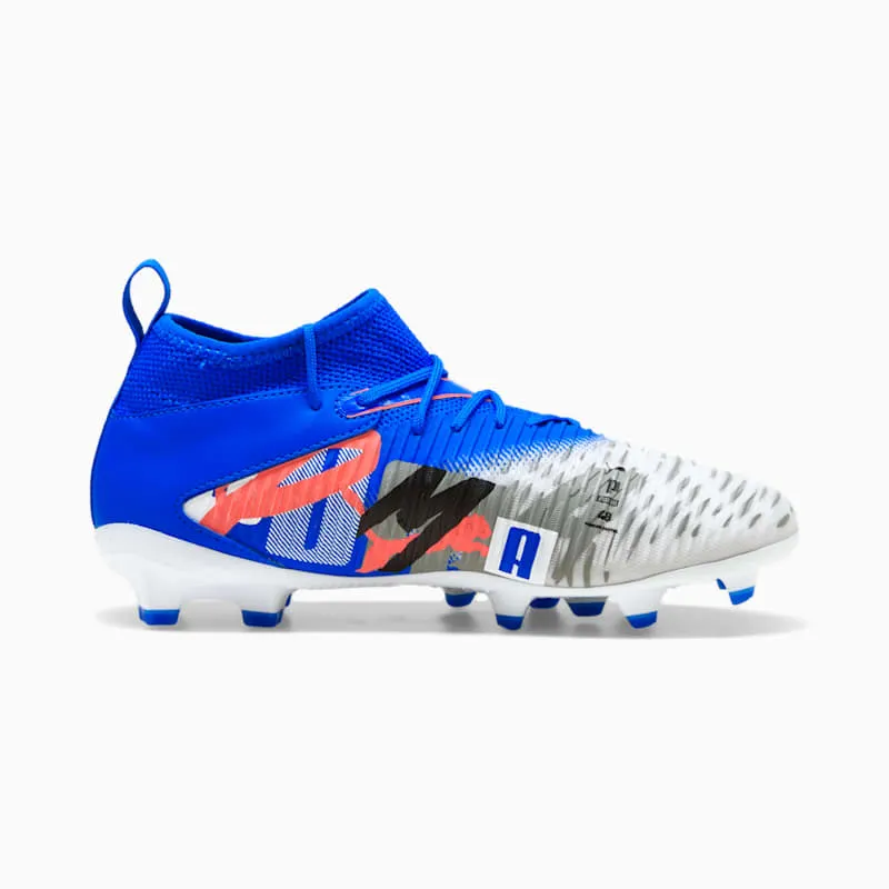 Puma Future 8 Match Forever FG/AG Jr White Ultra Blue Feather Gray Black Glowing Red (108435-01)