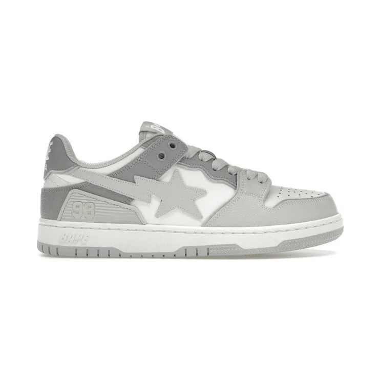A Bathing Ape Sk8 Sta #5 White Grey (1J80-191-059-WHT)