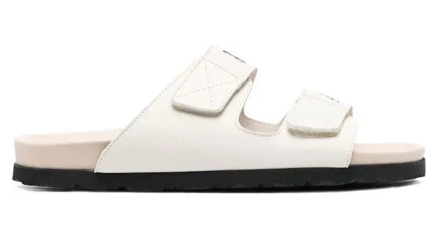 Palm Angels Logo Print Sandals Off White Leather (PMIH004S23LEA0010361)