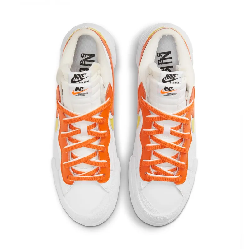 Nike x sacai Blazer Low Magma Orange (2021) – “White / Magma Orange / White” (DD1877-100)