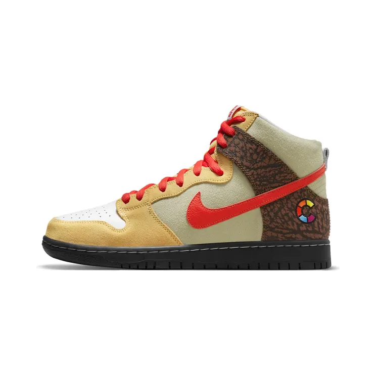 Nike SB Dunk High Color Skates – Kebab and Destroy “Topaz Gold / Fauna Brown / White / Chile Red” (CZ2205-700)