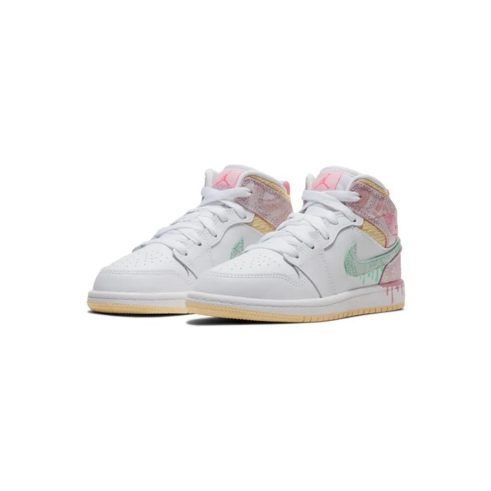 Jordan 1 Mid Paint Drip (PS) (DD1667-100)