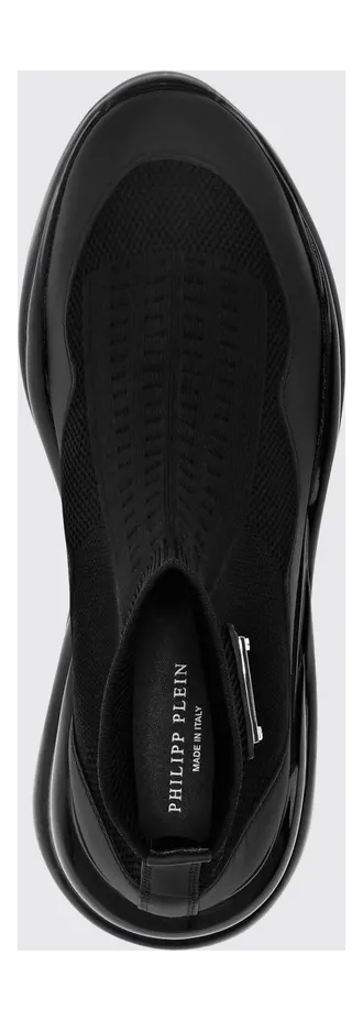 Philipp plein High-Top Slip-On Sneakers with a Sock Design and Leather Inserts Black (LABSUSC0466PTE120N02) (3)