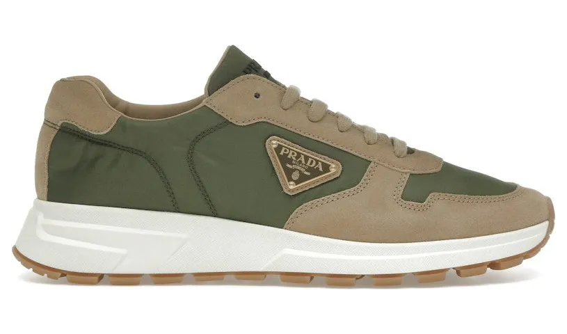Prada PRAX 01 Sneakers Re-Nylon Brushed Leather Ecru Military (2EE369_3KUY_F03TK)