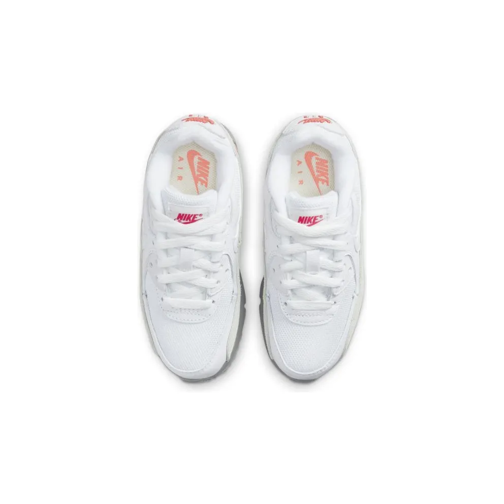 Nike Air Max 90 White Flat Pewter Red (PS) (CD6867-116)