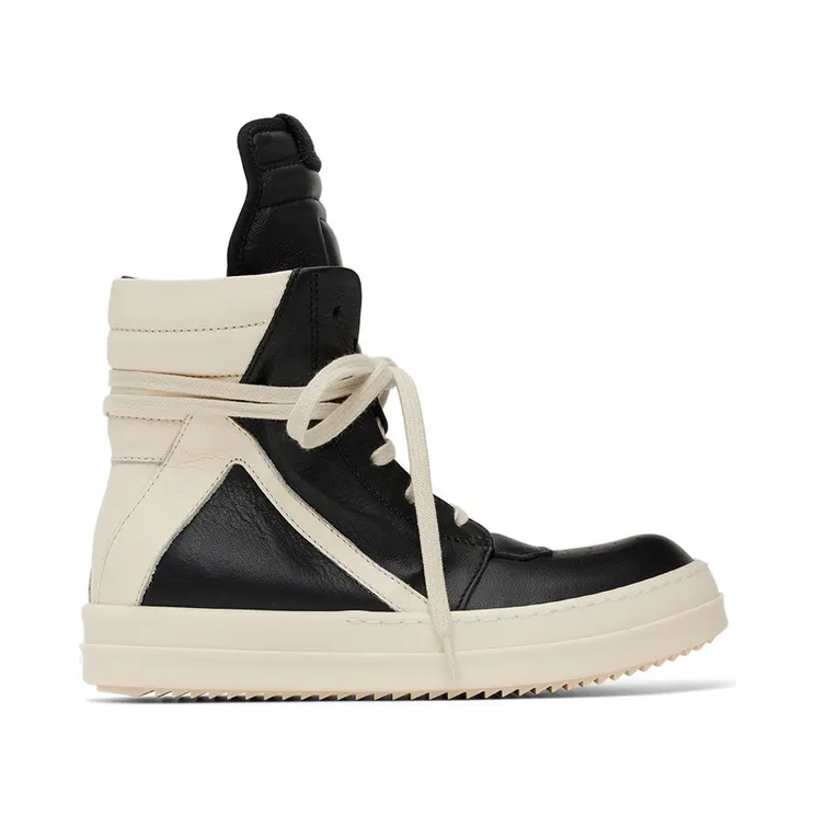 Rick Owens Kids Off-White & Black Geobasket Sneakers (BG02B5897 LMU 02B BG)