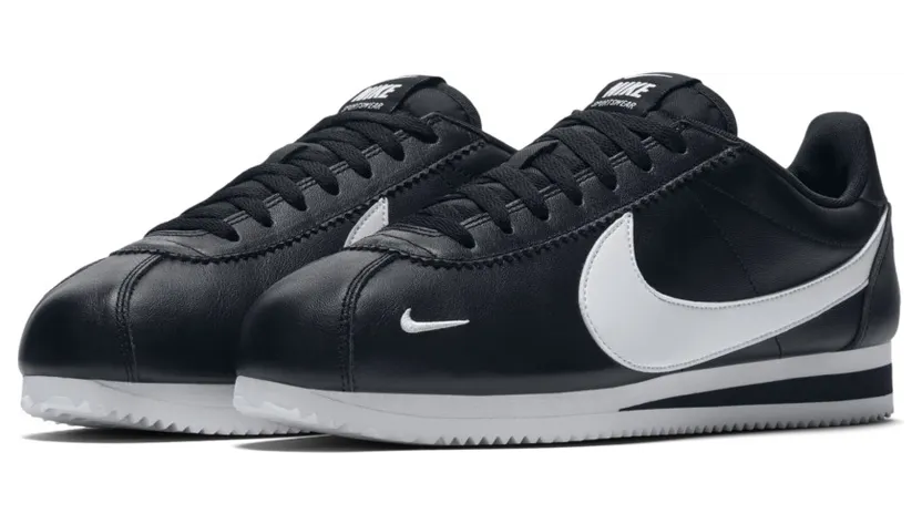 Nike Classic Cortez Mini Swoosh Black White