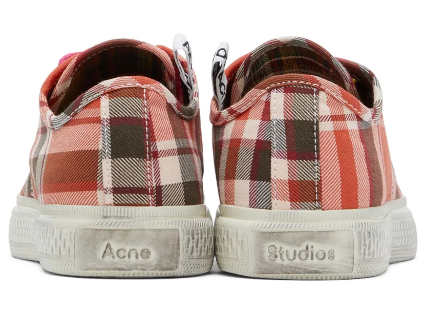 Acne Studios Red Ballow Check Sneakers (AD0467-) (2)
