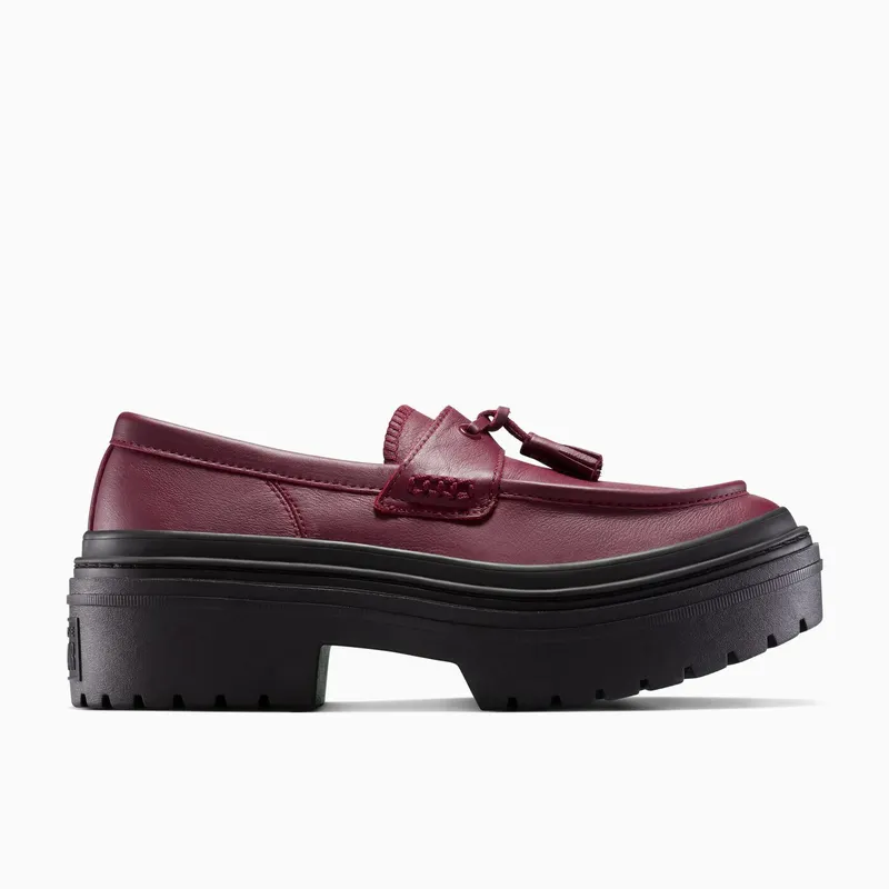 Converse Chuck Taylor All Star Lugged Heel Loafer Platform Leather Deep Bordeaux/Deep Bordeaux (A14708C)