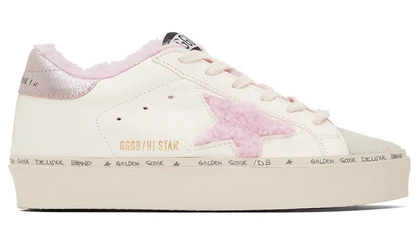 Golden Goose White & Pink Hi Star Low-Top Sneakers (GWF00372.F003269.81793)