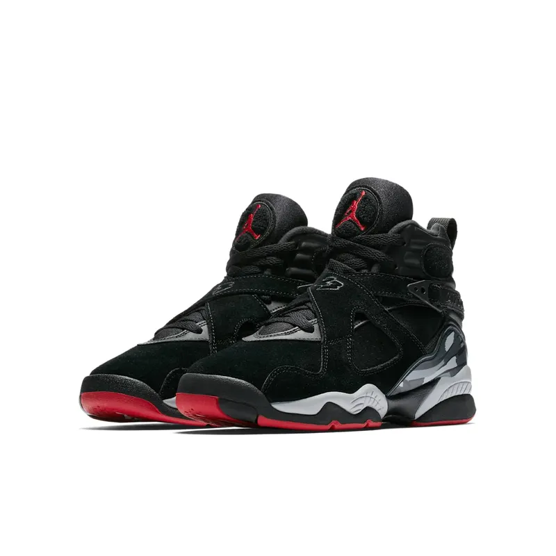 Jordan 8 Retro Black Cement (GS) Black/Gym Red-Black-Wolf Grey (305368-022)