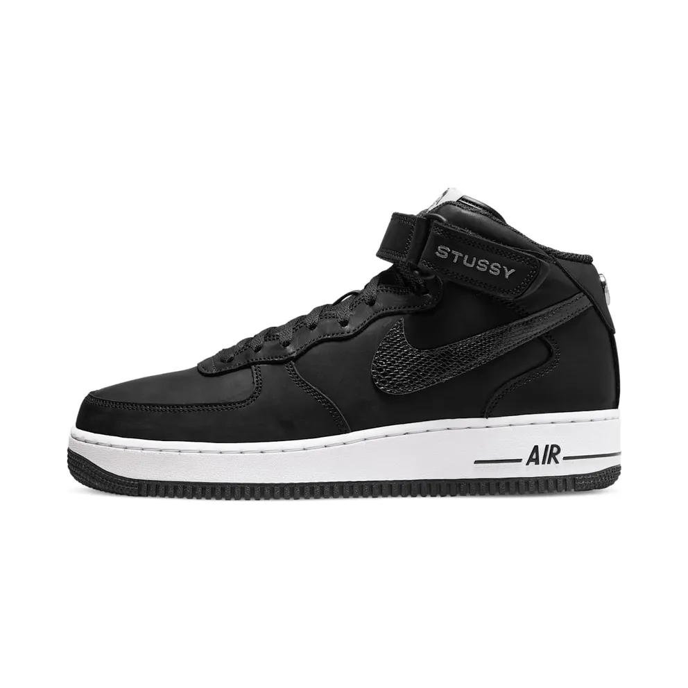 Nike Air Force 1 x Stussy Mid Black – “Grey / Black” (DJ7840-001)