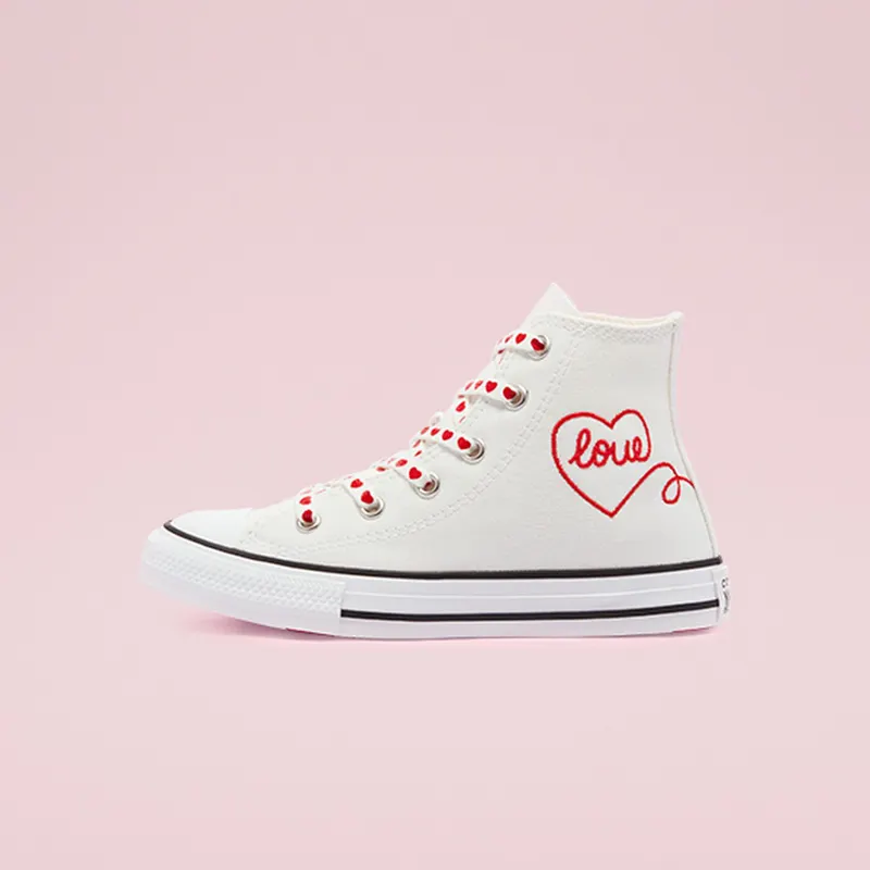 Converse Valentine’s Day Chuck Taylor All Star High Top Vintage White/university Red (671125C)