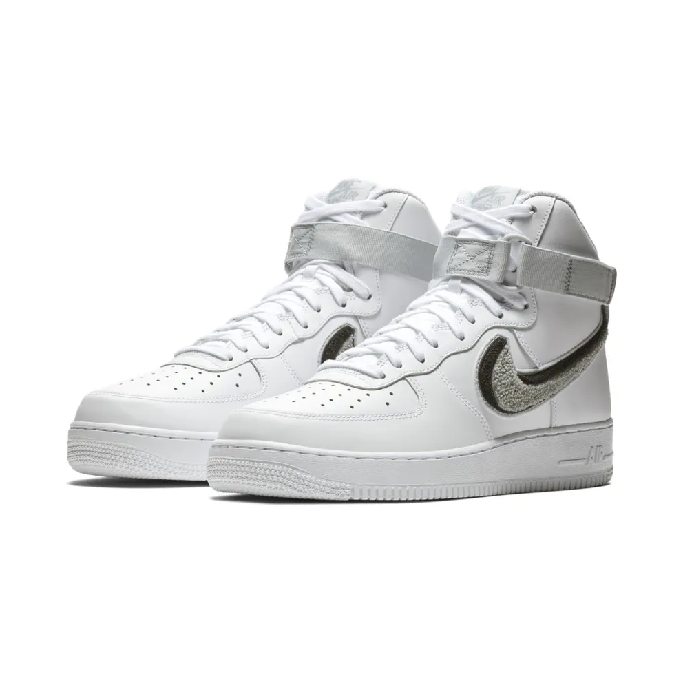 Nike Air Force 1 High 3D Chenille White Grey Black White/Wolf Grey-Pure Platinum-Black (806403-105)