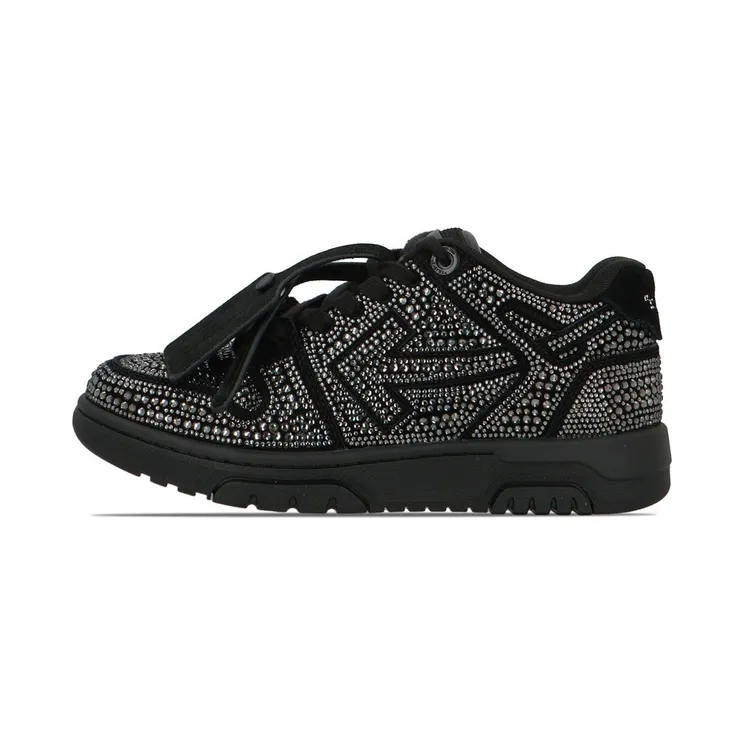 Off-White Out Of Office WMNS Strass Crystal Embellished Low Top Sneakers Black (OWIA259F24LEA0091010)