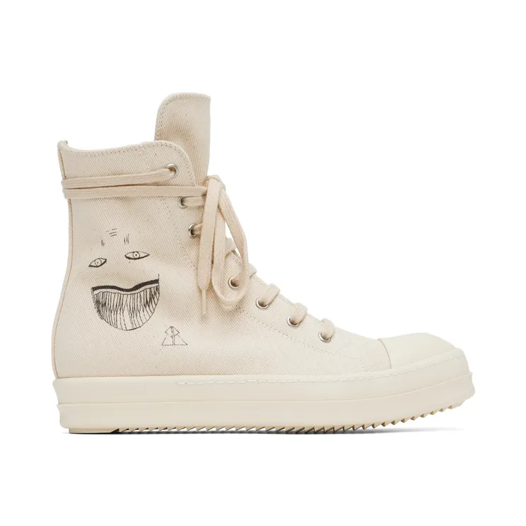 Rick Owens Drkshdw Off-White Denim Sneakers (DU02B4800 DQEP7)