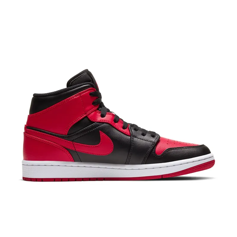 Jordan 1 Mid Banned (2020) Black/University Red-Black-White (554724-074)