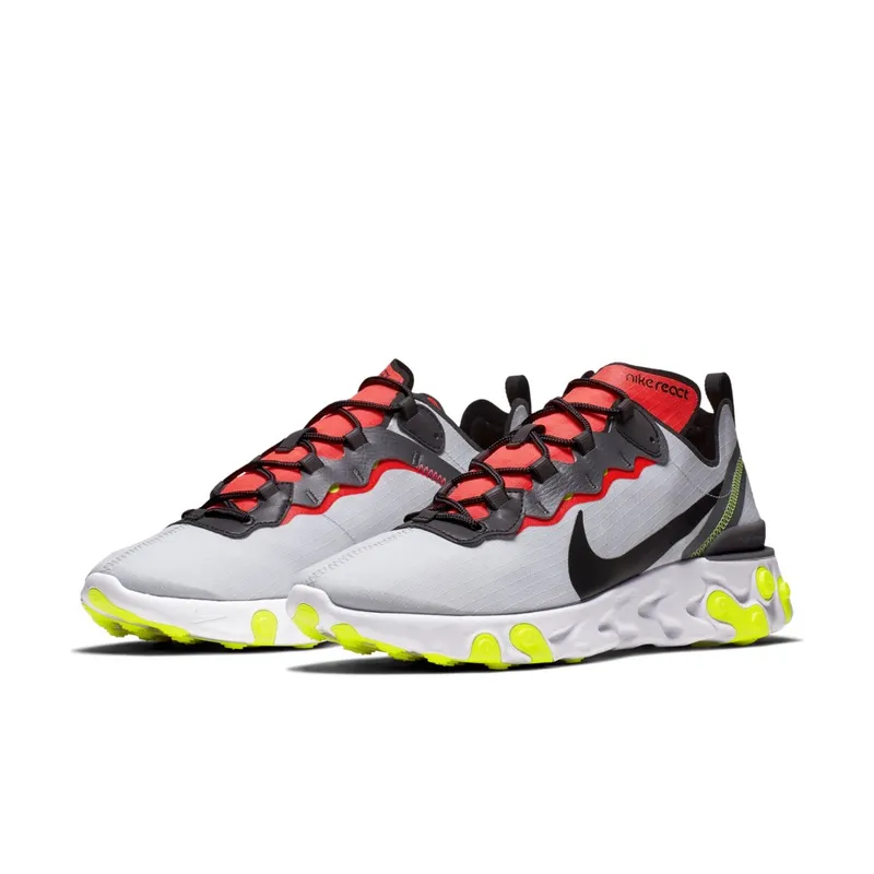 Nike React Element 55 Pure Platinum Bright Crimson Volt Pure Platinum/Black-Dark Grey-Bright Crimson-Volt-White (BV1507-003)