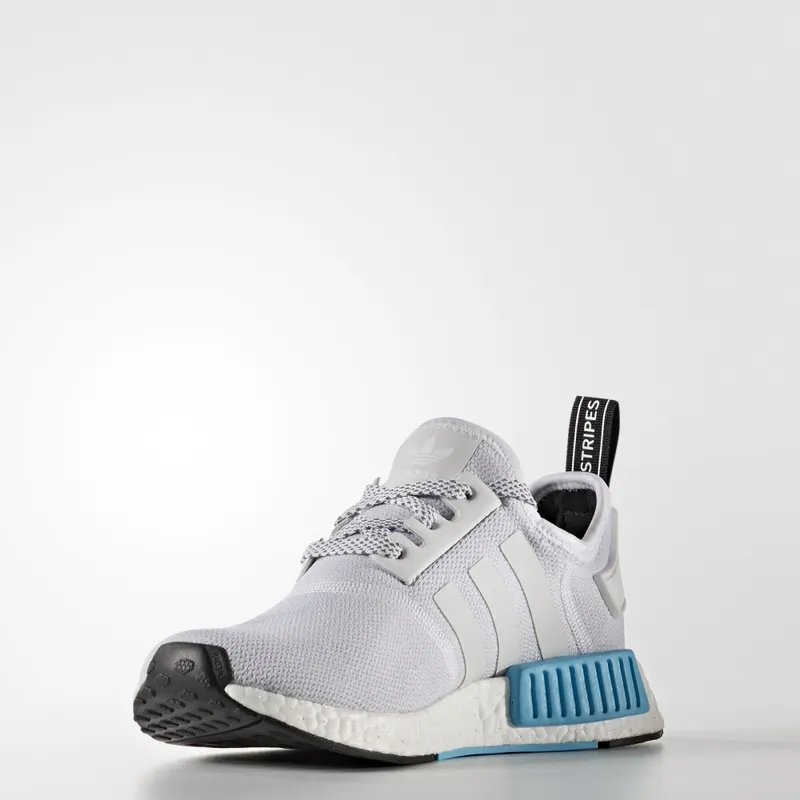adidas NMD R1 Bright Cyan (Youth) White/White/Bright Cyan (S80207)