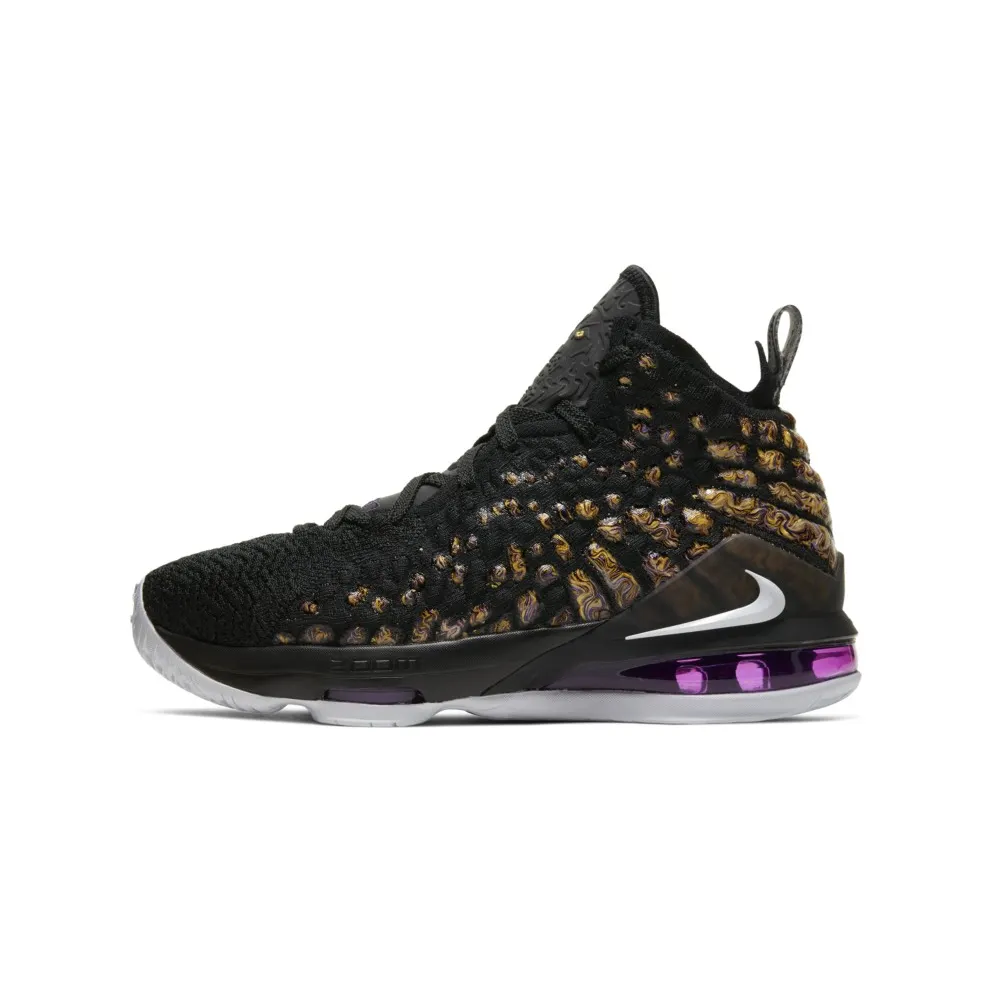 Nike LeBron 17 Lakers (GS) Black/White-Eggplant-Amarillo (BQ5594-004)
