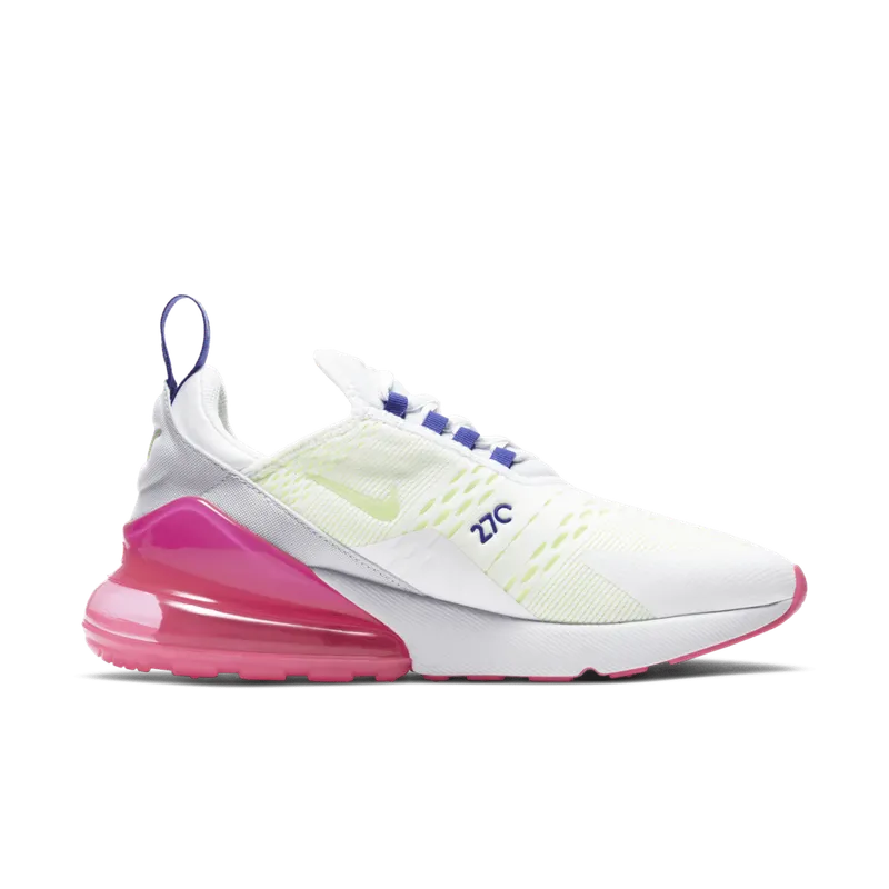 Nike Air Max 270 White Volt Pink Blast Indigo (W) (DH0252-100)