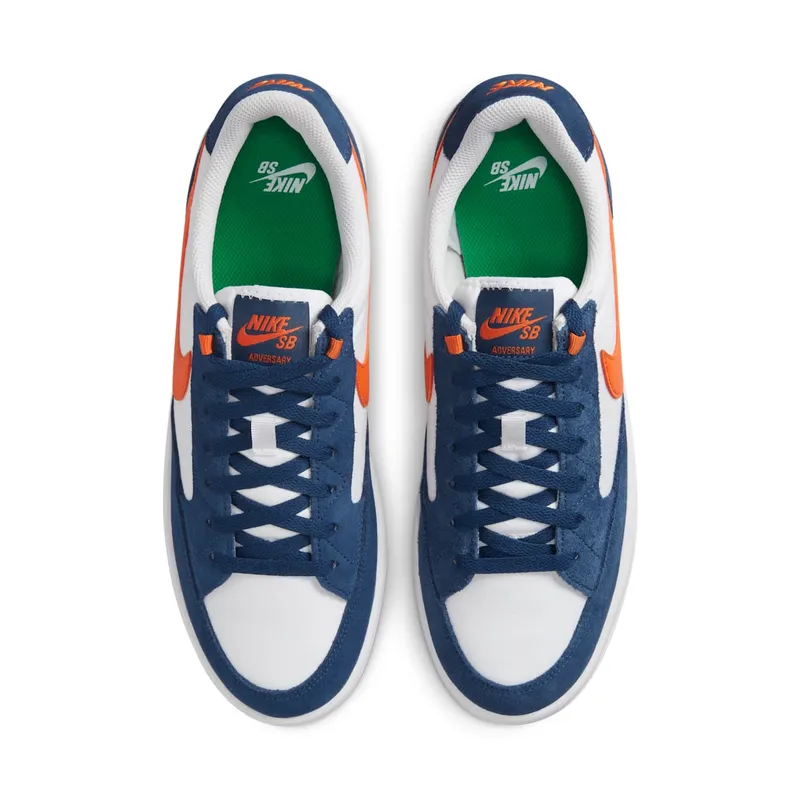 Nike SB Adversary Premium White Navy Safety Orange (CW7456-402)