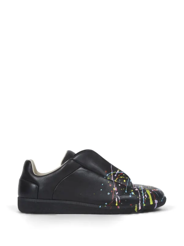 Maison Margiela Future leren sneakers with verfspatten – Black (S57WS0554P7798)