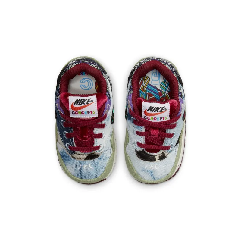 Nike Air Max 1 SP Concepts Mellow (TD) – “Oil Green / Black / Team Red / Sail” (DR2363-300)